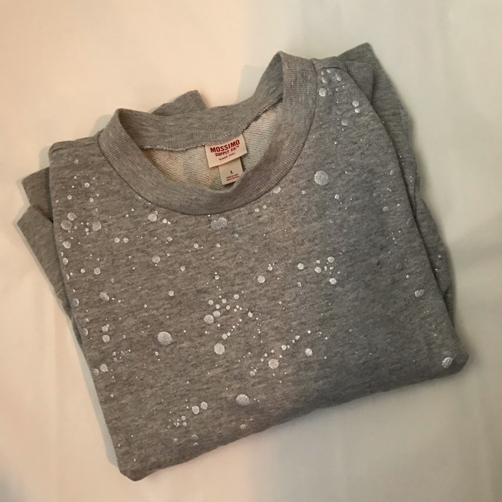 Long sleeve Grey and Silver Crewneck